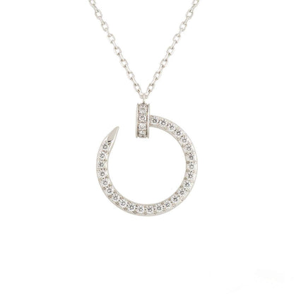 [Zalyn Jewelry ]JUSTE NECKLACE SILVER DIAMONDS