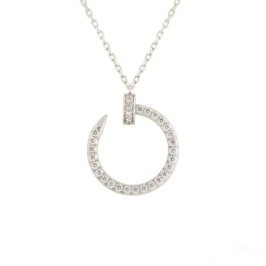 [Zalyn Jewelry ]JUSTE NECKLACE SILVER DIAMONDS