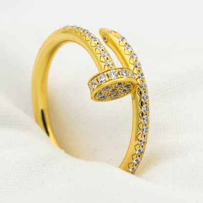 [Zalyn Jewelry ]JUSTE RING 1.8MM GOLD DIAMONDS