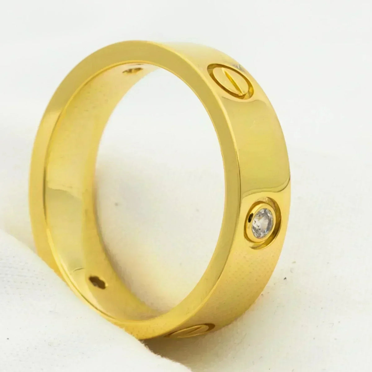 [Zalyn Jewelry ]LOVE RING 5.5MM 3 DIAMONDS GOLD
