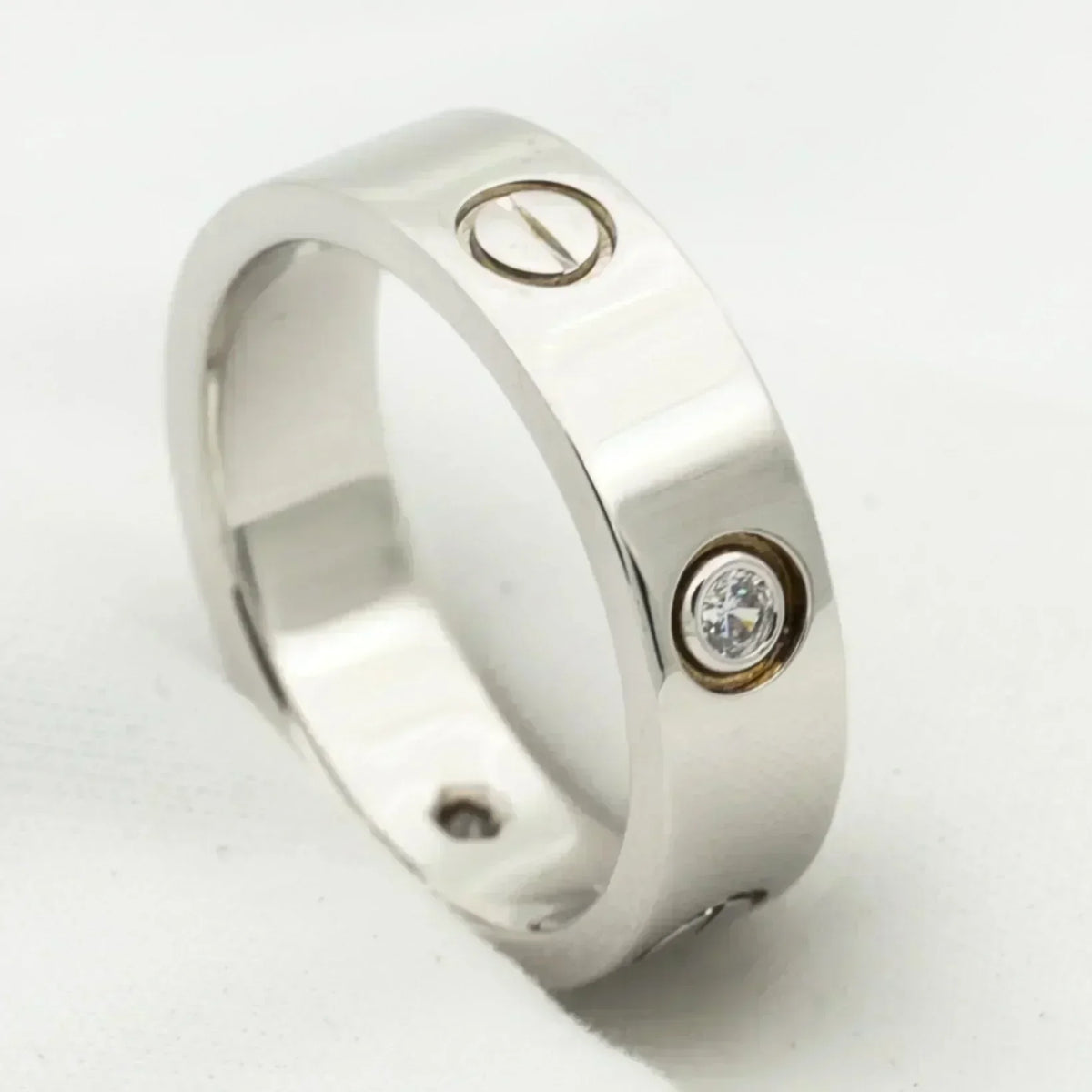[Zalyn Jewelry ]LOVE RING 5.5MM 3 DIAMONDS SILVER
