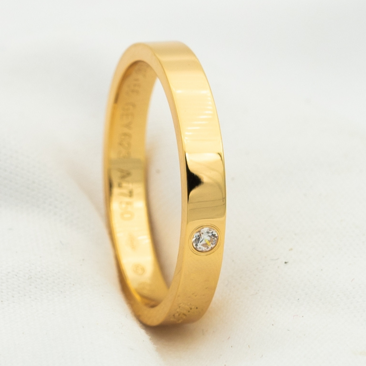 [Zalyn Jewelry ]LOVE RING 4MM 1 DIAMOND