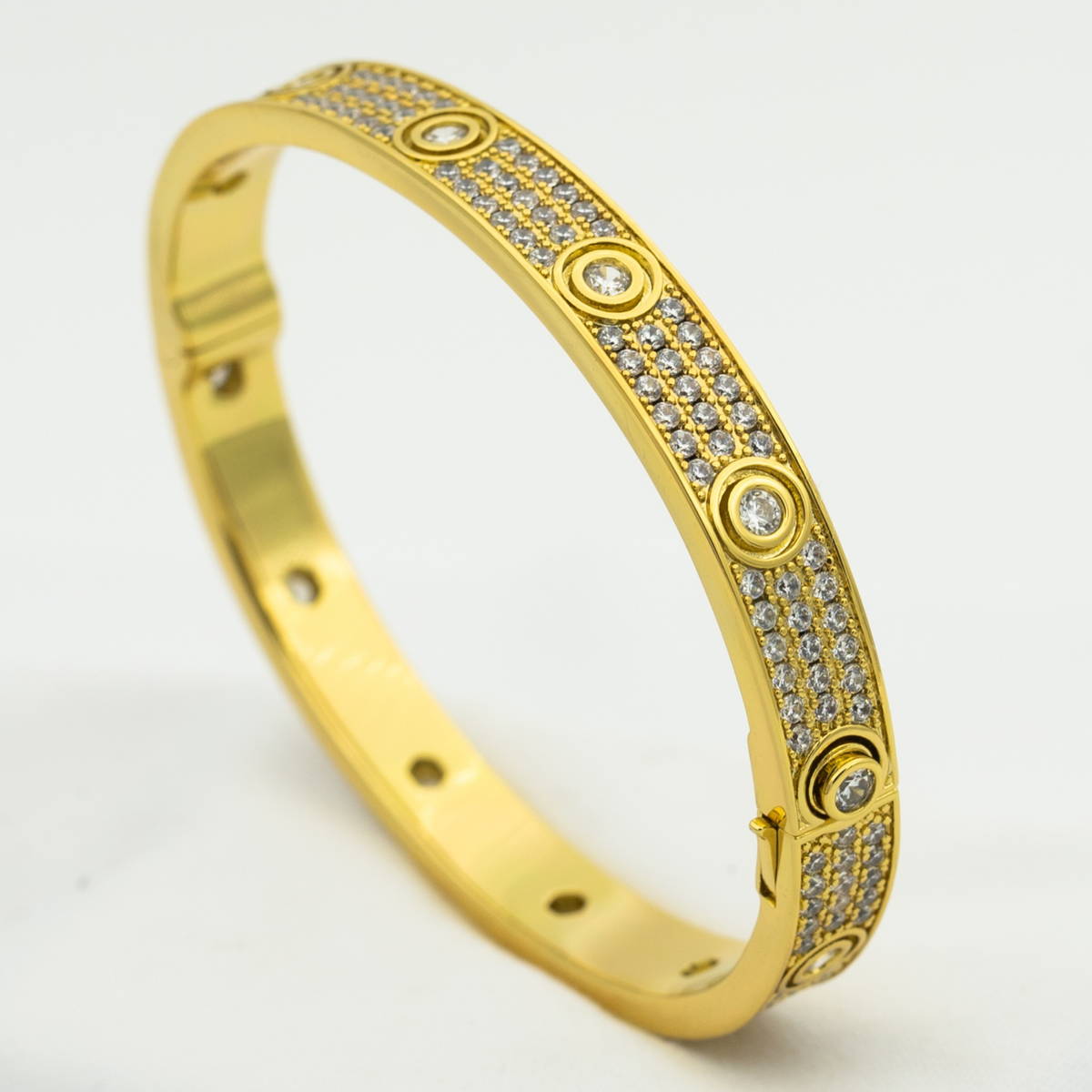 [Zalyn Jewelry ]LOVE BRACELET 6.1MM DIAMOND-PAVED 10 BIG DIAMONDS