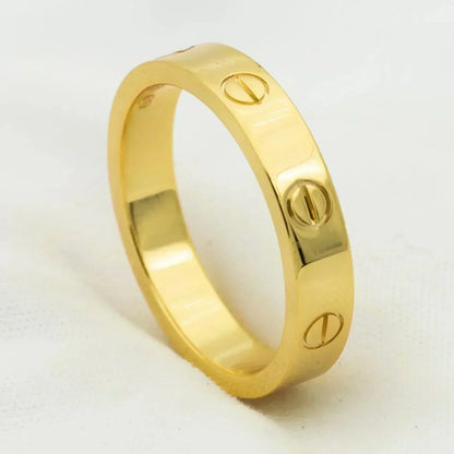 [Zalyn Jewelry ]LOVE RING 4MM 1 DIAMOND GOLD