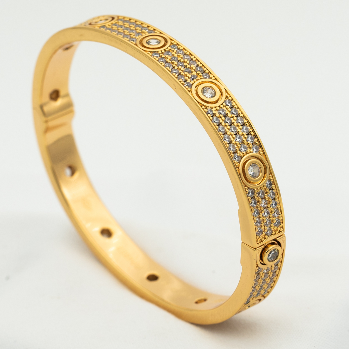 [Zalyn Jewelry ]LOVE BRACELET 6.1MM DIAMOND-PAVED 10 BIG DIAMONDS