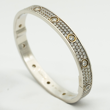 [Zalyn Jewelry ]LOVE BRACELET 6.1MM DIAMOND-PAVED 10 BIG DIAMONDS