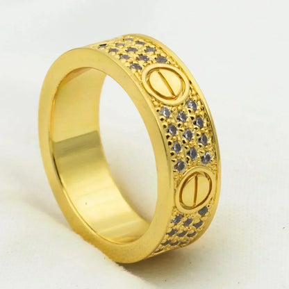 [Zalyn Jewelry ]LOVE RING 5.5MM DIAMONDS PAVED