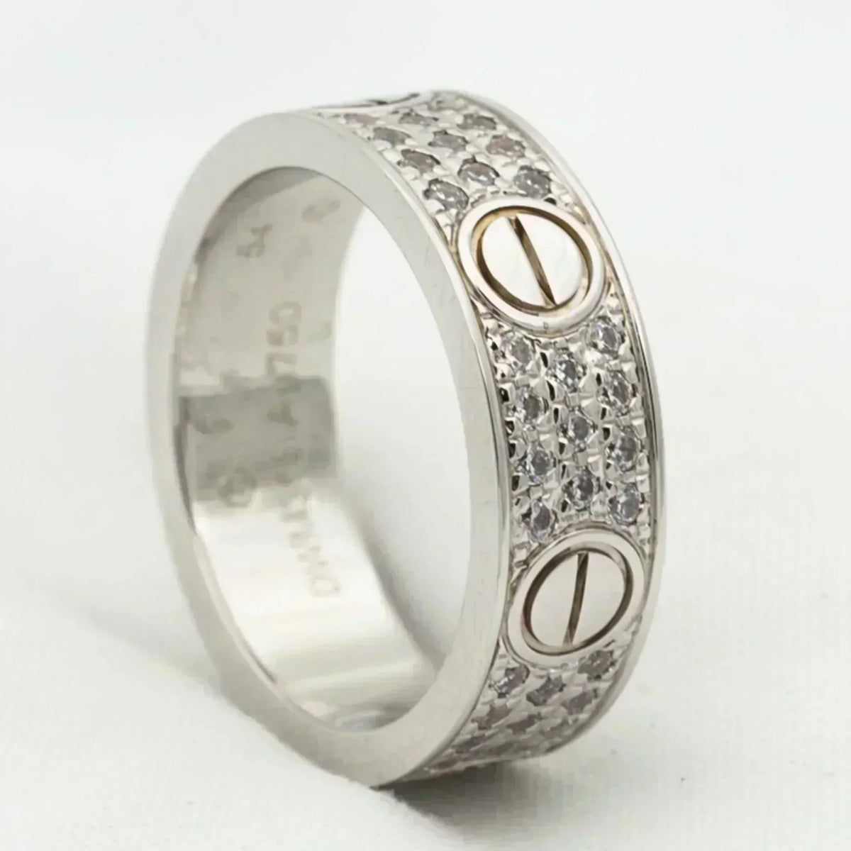 [Zalyn Jewelry ]LOVE RING 5.5MM DIAMONDS PAVED