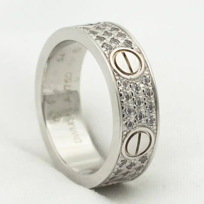 [Zalyn Jewelry ]LOVE RING 5.5MM DIAMONDS PAVED