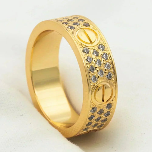[Zalyn Jewelry ]LOVE RING 5.5MM DIAMONDS PAVED