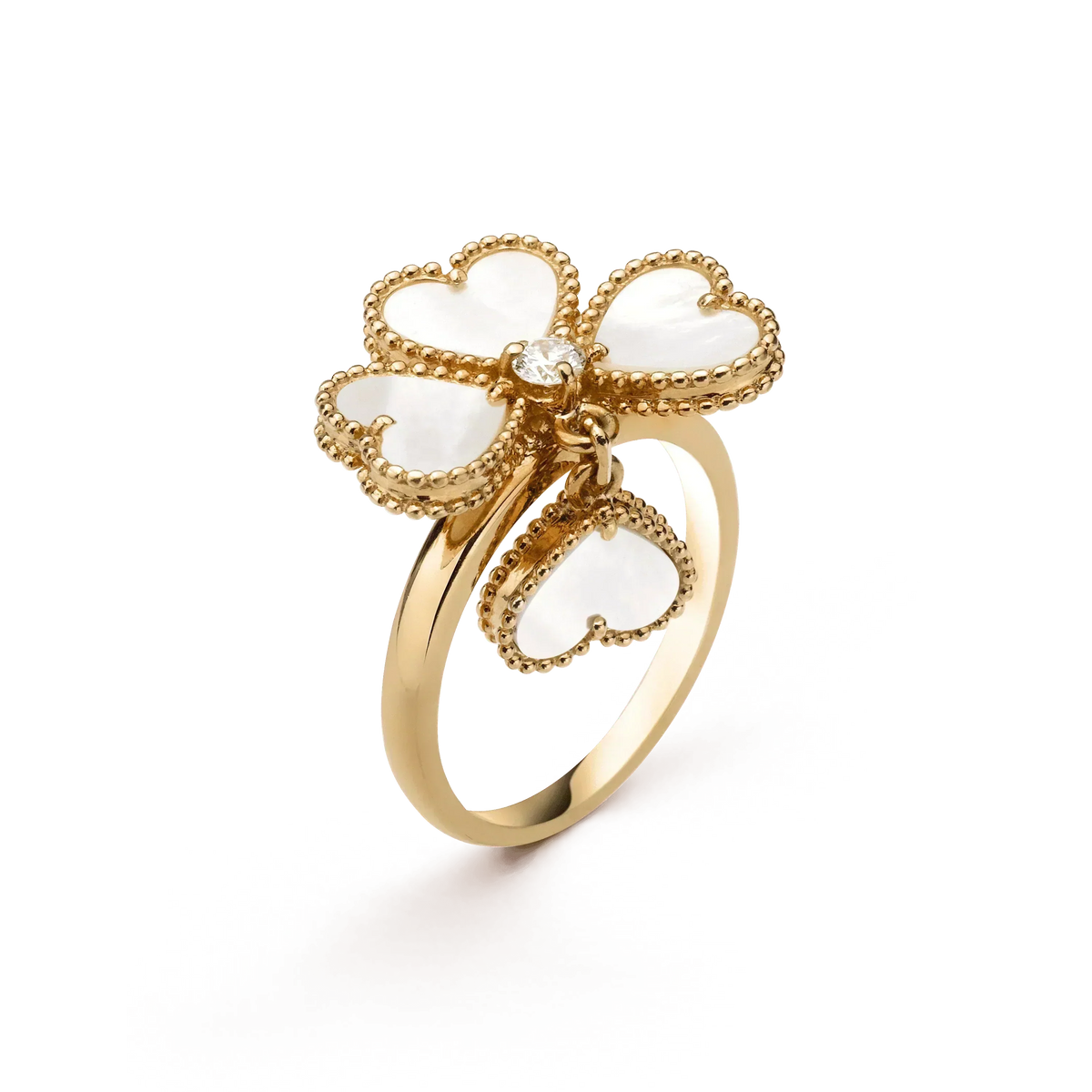 [Zalyn Jewelry ]SWEET CLOVER WHITE MOP RING
