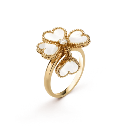[Zalyn Jewelry ]SWEET CLOVER WHITE MOP RING