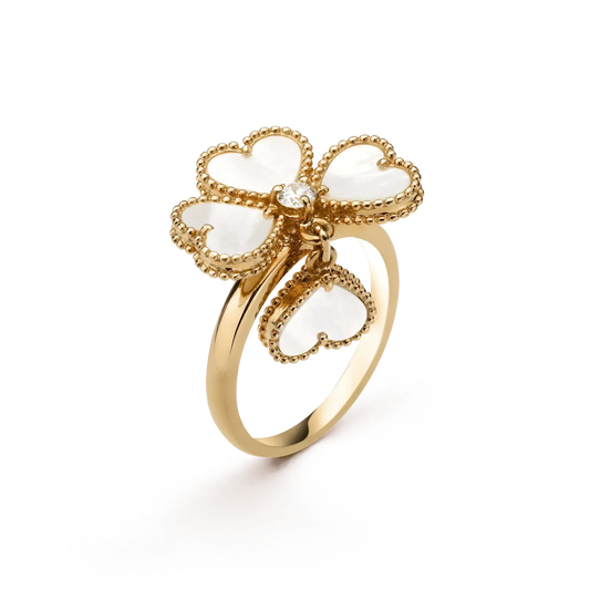 [Zalyn Jewelry ]SWEET CLOVER WHITE MOP RING