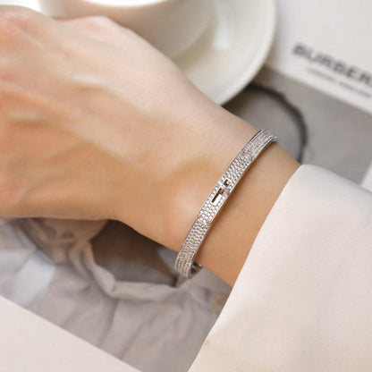 [Zalyn]KELLY BRACELET DIAMOND PAVED