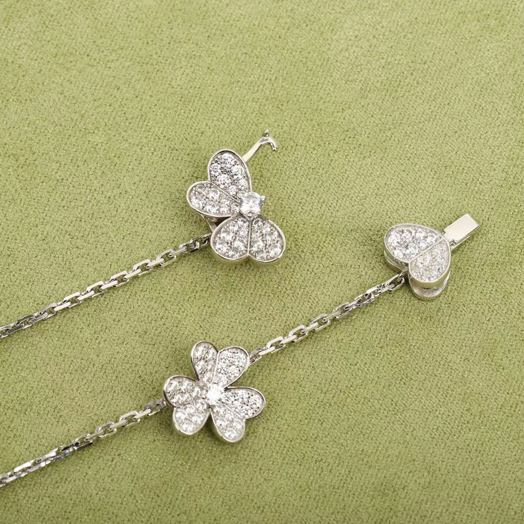 [Zalyn Jewelry ]FRIVOLE SILVER 9 FLOWERS NECKLACE