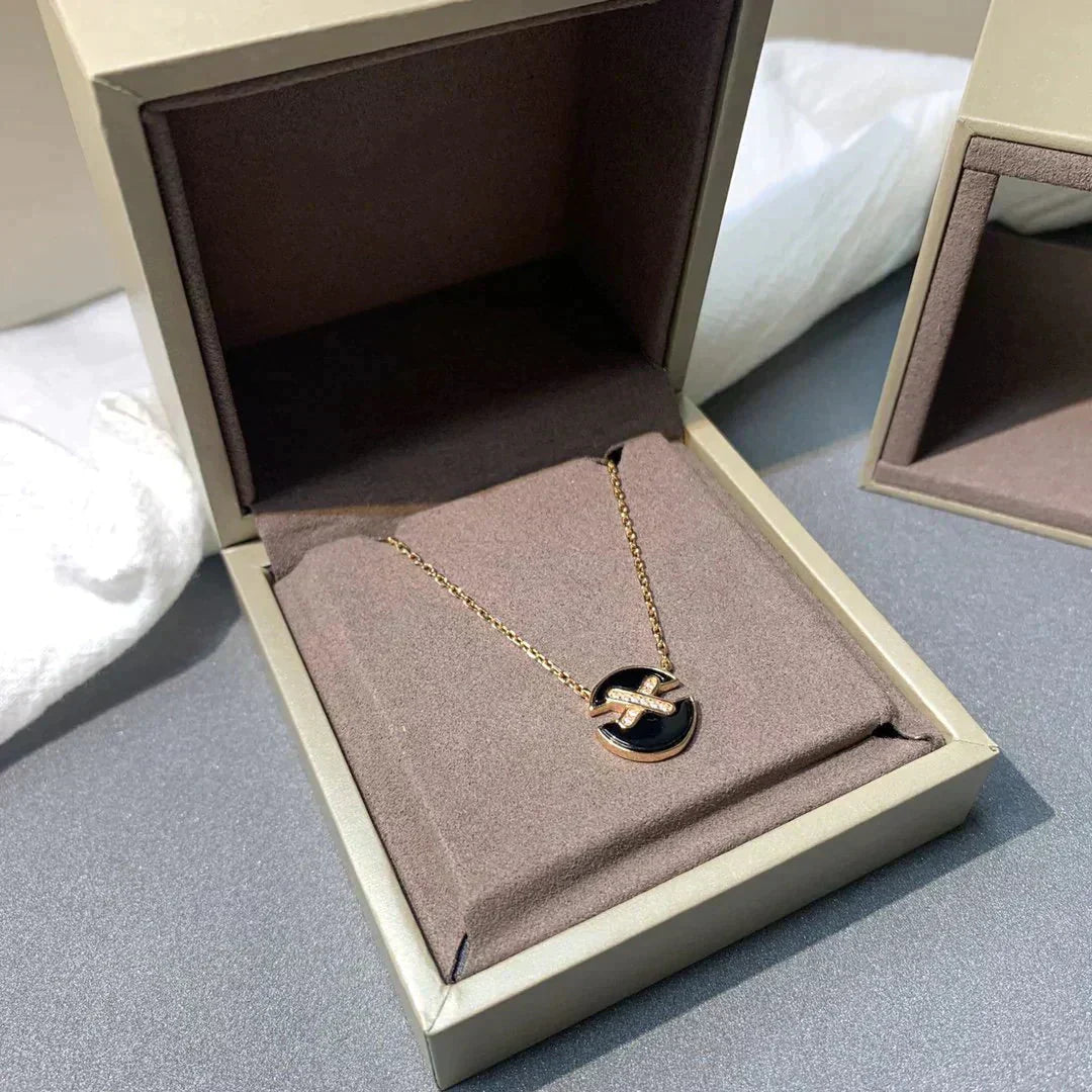 [Zalyn]JEUX DE ROSE GOLD DIAMOND NECKLACE