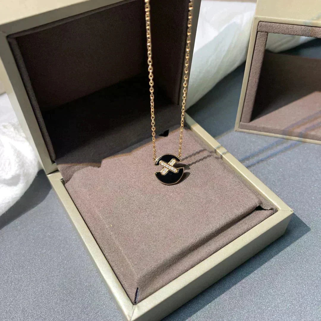 [Zalyn]JEUX DE ROSE GOLD DIAMOND NECKLACE