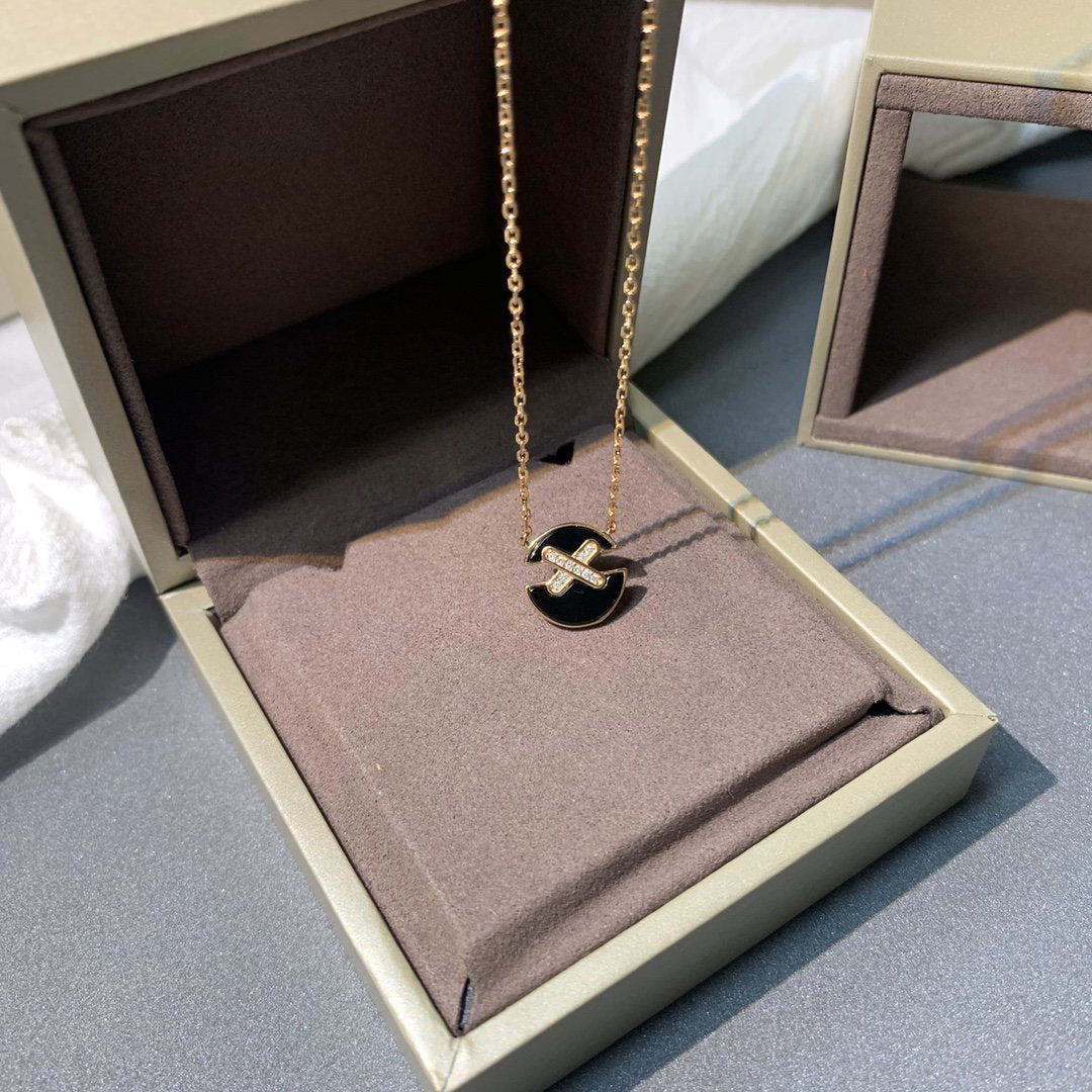 [Zalyn]JEUX DE ROSE GOLD DIAMOND NECKLACE