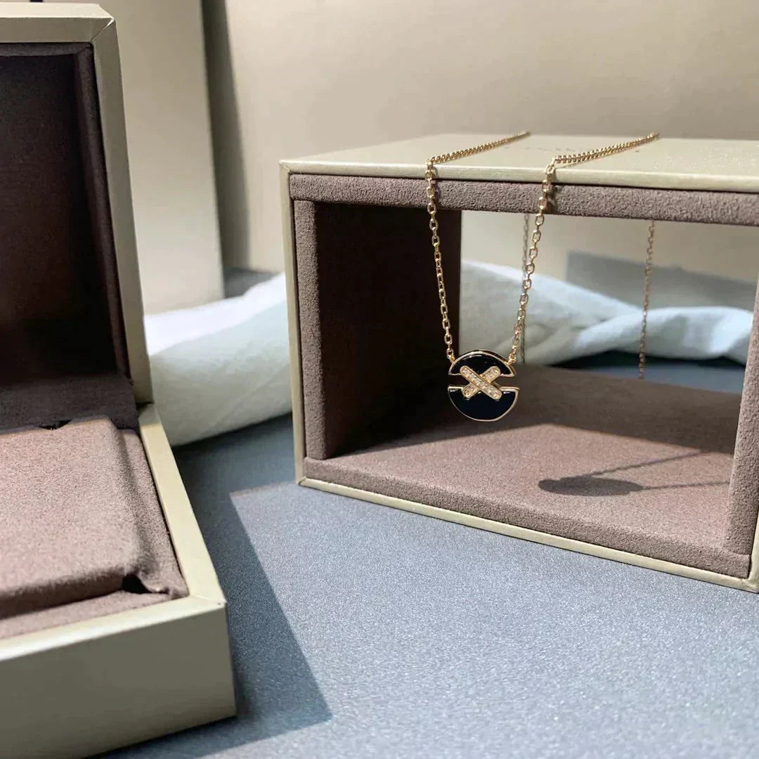 [Zalyn]JEUX DE ROSE GOLD DIAMOND NECKLACE