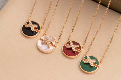[Zalyn]JEUX DE ROSE GOLD DIAMOND NECKLACE