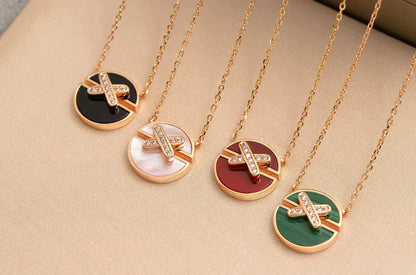 [Zalyn]JEUX DE ROSE GOLD DIAMOND NECKLACE