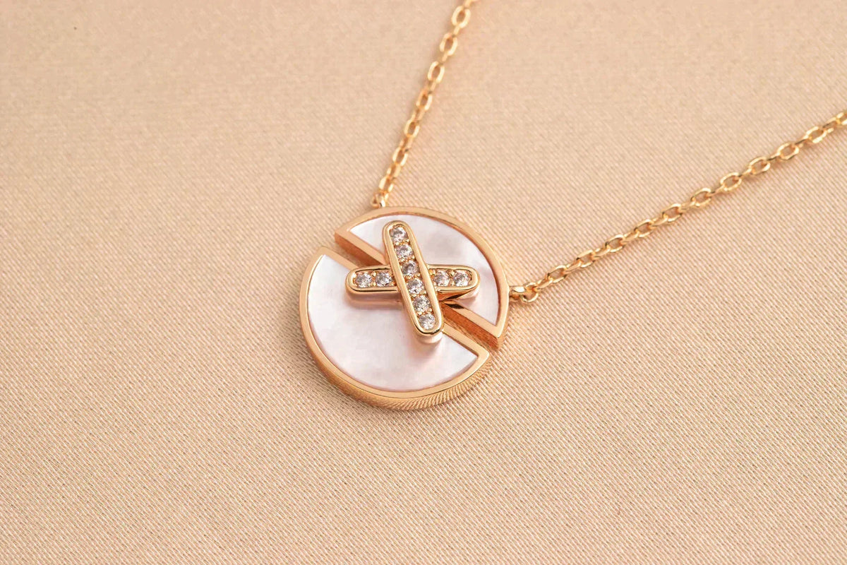 [Zalyn Jewelry ]JEUX DE ROSE GOLD DIAMOND NECKLACE
