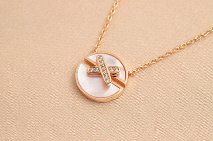 [Zalyn]JEUX DE ROSE GOLD DIAMOND NECKLACE