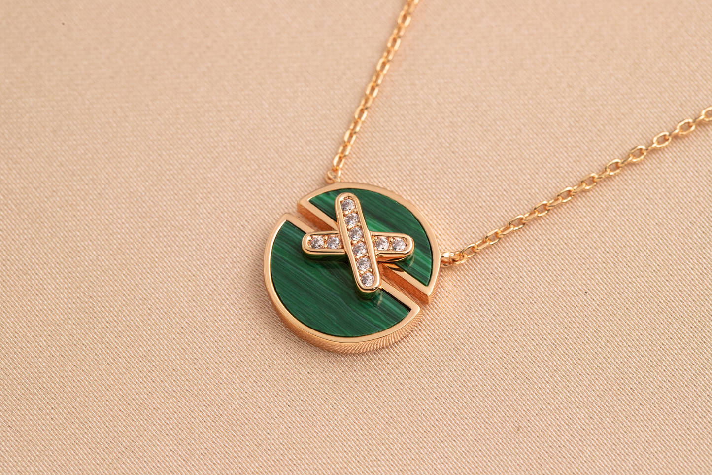 [Zalyn]JEUX DE ROSE GOLD DIAMOND NECKLACE