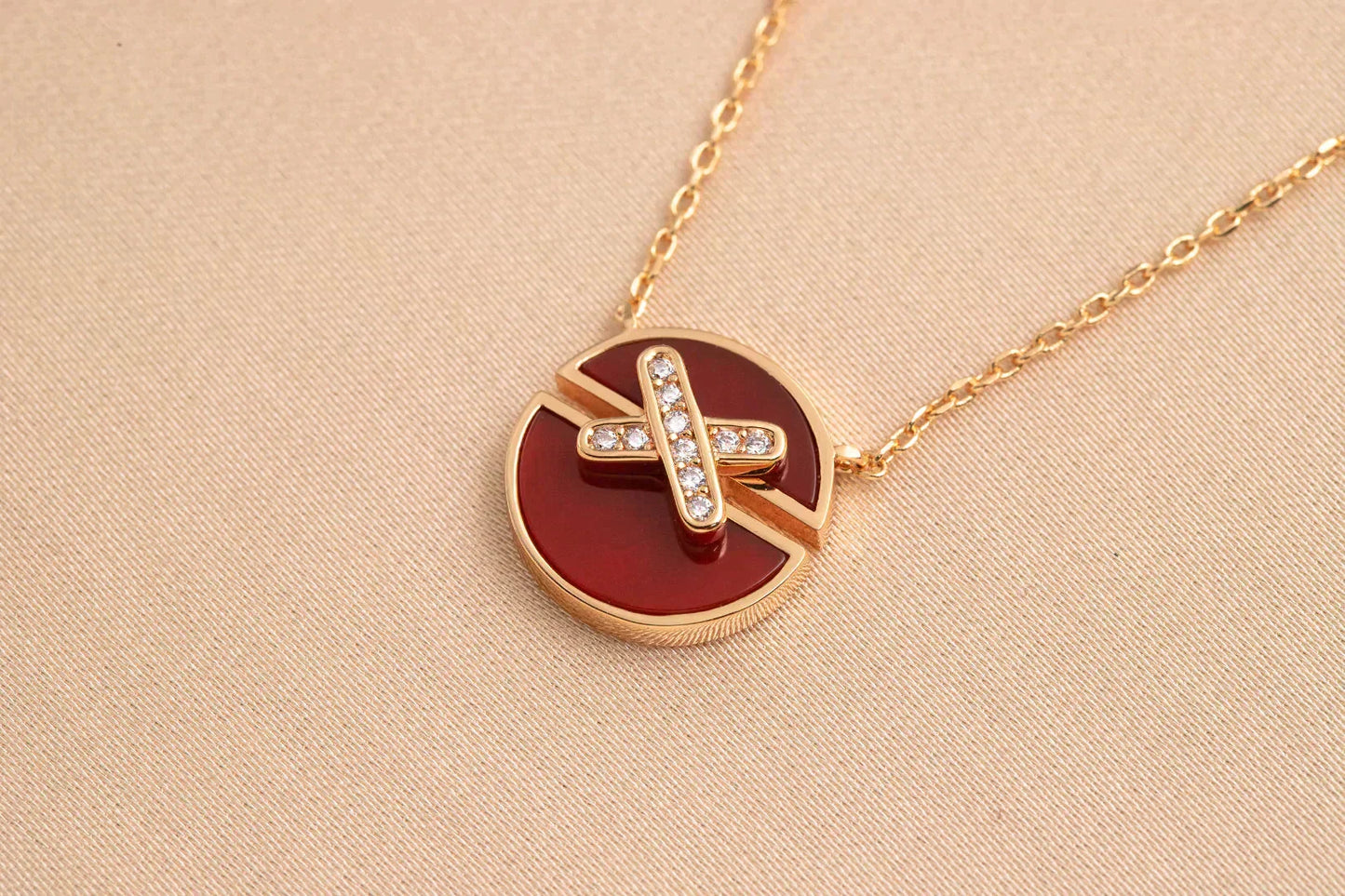 [Zalyn]JEUX DE ROSE GOLD DIAMOND NECKLACE