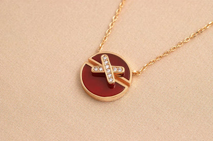 [Zalyn]JEUX DE ROSE GOLD DIAMOND NECKLACE