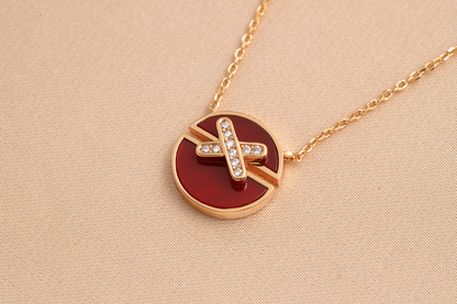 [Zalyn]JEUX DE ROSE GOLD DIAMOND NECKLACE