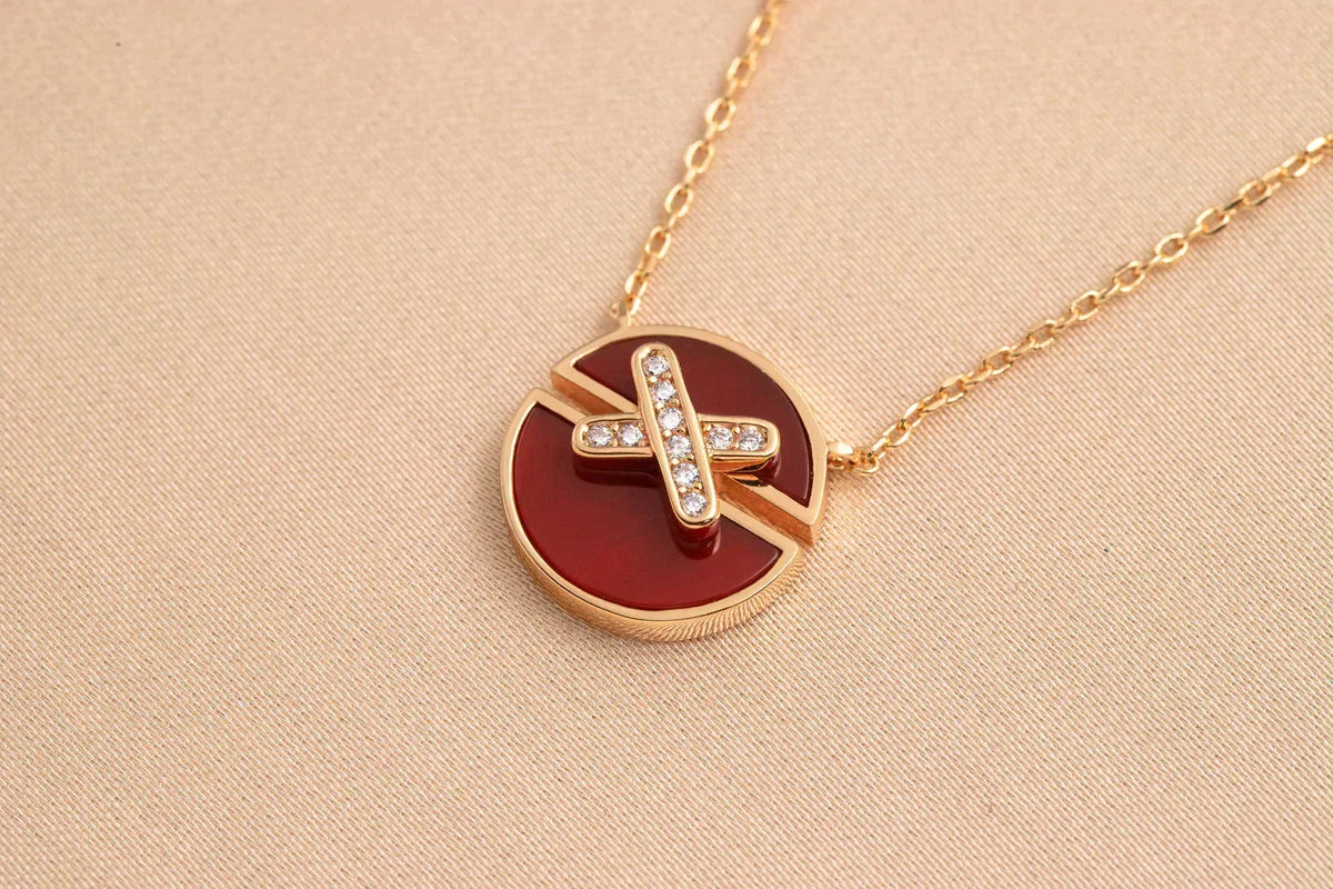 [Zalyn Jewelry ]JEUX DE ROSE GOLD DIAMOND NECKLACE