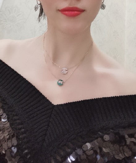 [Zalyn]JEUX DE ROSE GOLD DIAMOND NECKLACE