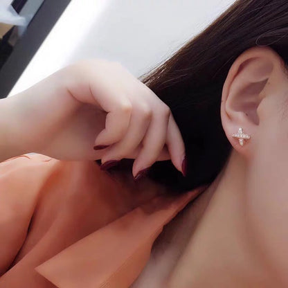 [Zalyn]JEUX DE GOLD DIAMOND EARRINGS