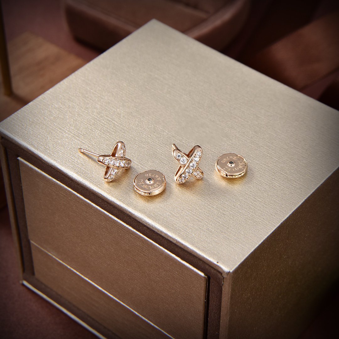 [Zalyn]JEUX DE GOLD DIAMOND EARRINGS