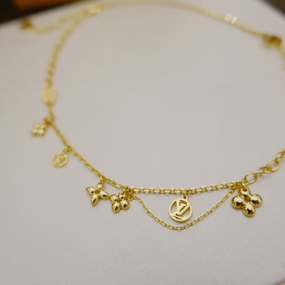 [Zalyn]BLOOMING SUPPLE NECKLACE BRASS