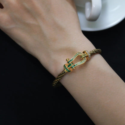 [Zalyn Jewelry ]FORCE 10 GOLD GREEN DIAMOND PAVED