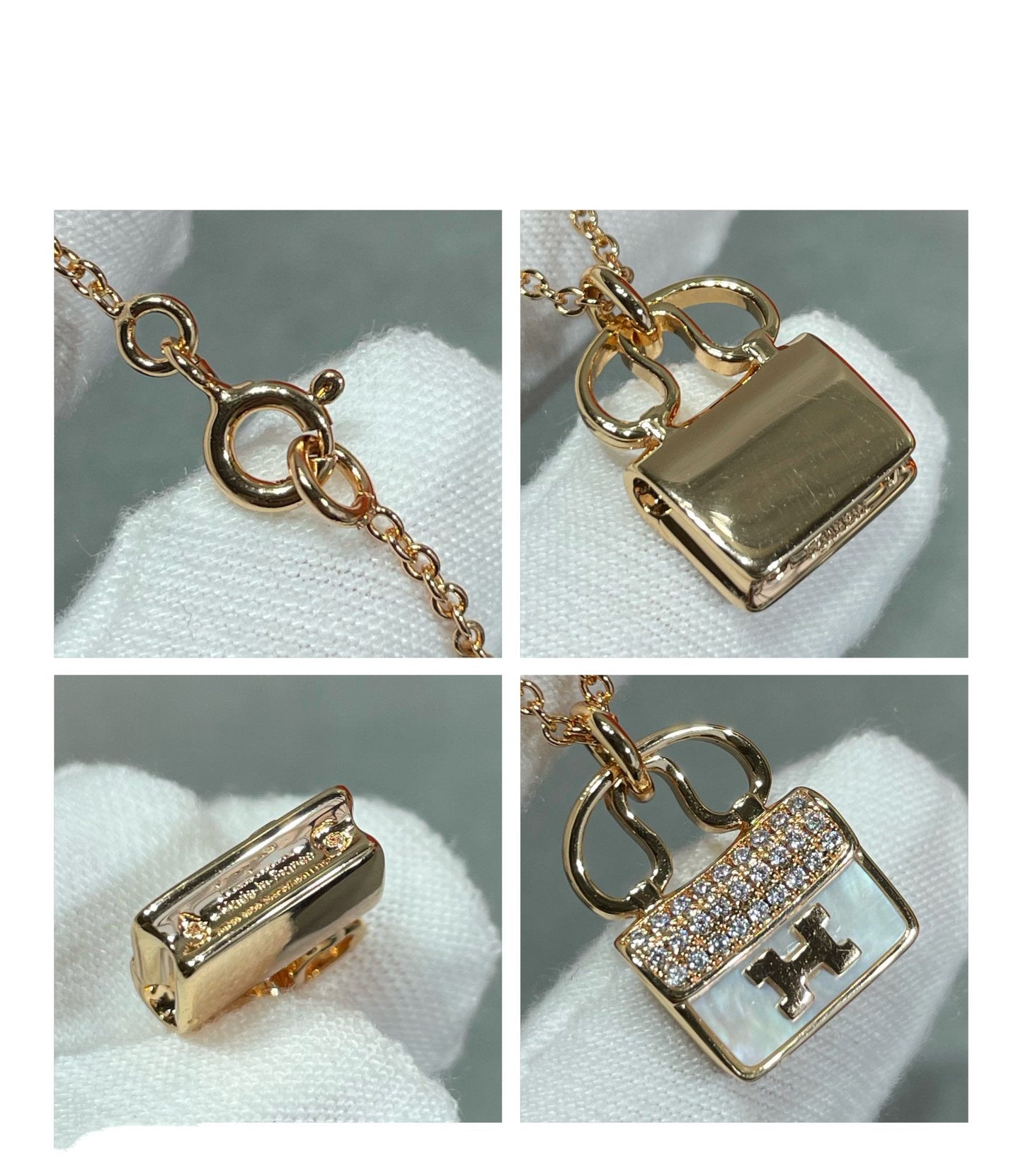 [Zalyn]H CIRCE MOISSANITE PENDANT NECKLACE GOLD