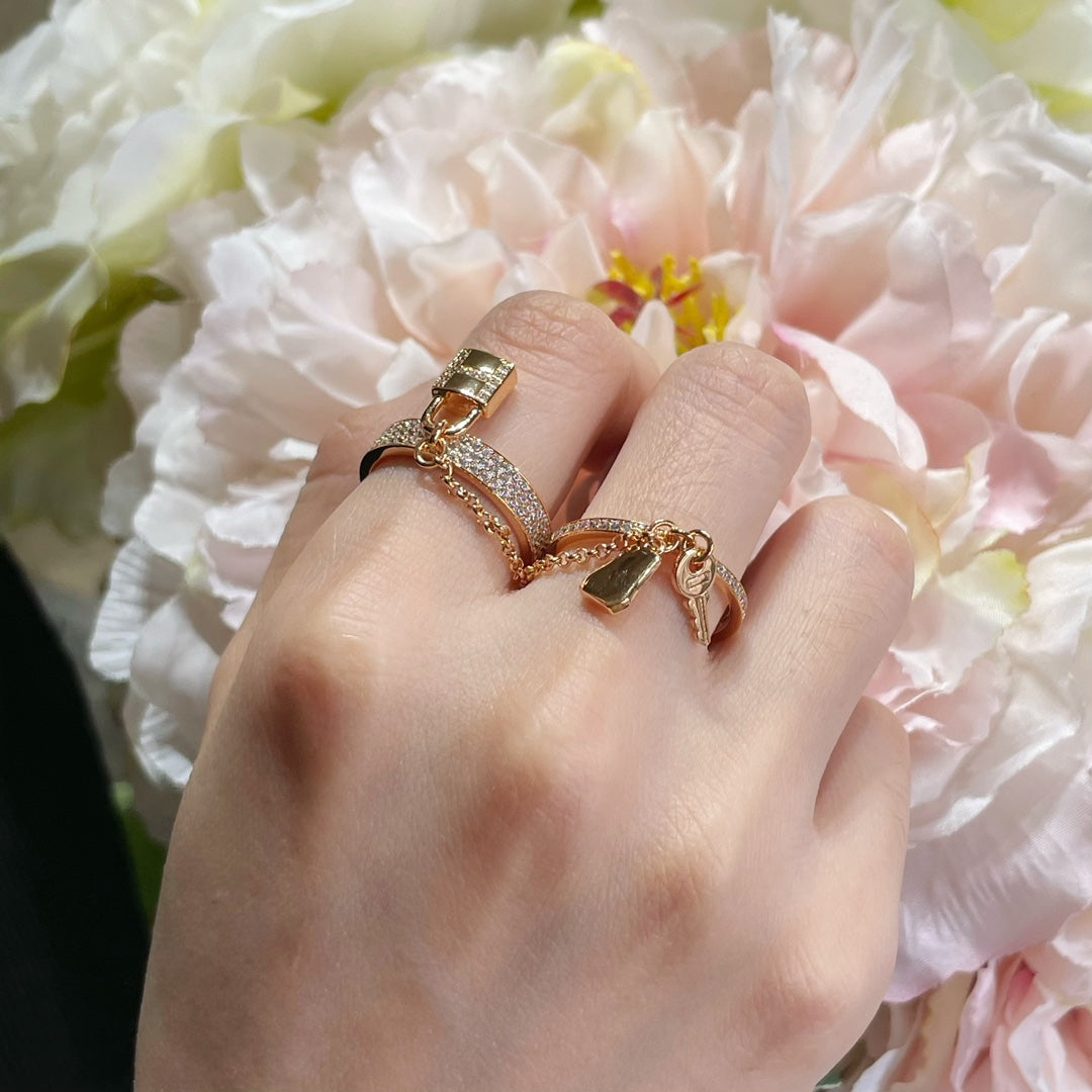 [Zalyn]HM KELLY CLOCHETTE DOUBLE RING IN  WITH DIAMONDS