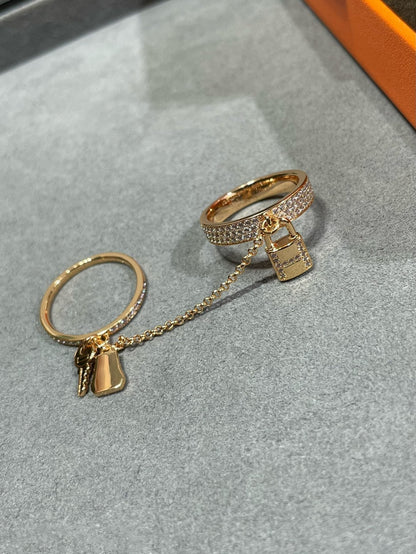[Zalyn]HM KELLY CLOCHETTE DOUBLE RING IN  WITH DIAMONDS