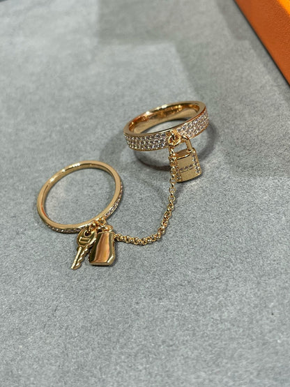 [Zalyn]HM KELLY CLOCHETTE DOUBLE RING IN  WITH DIAMONDS
