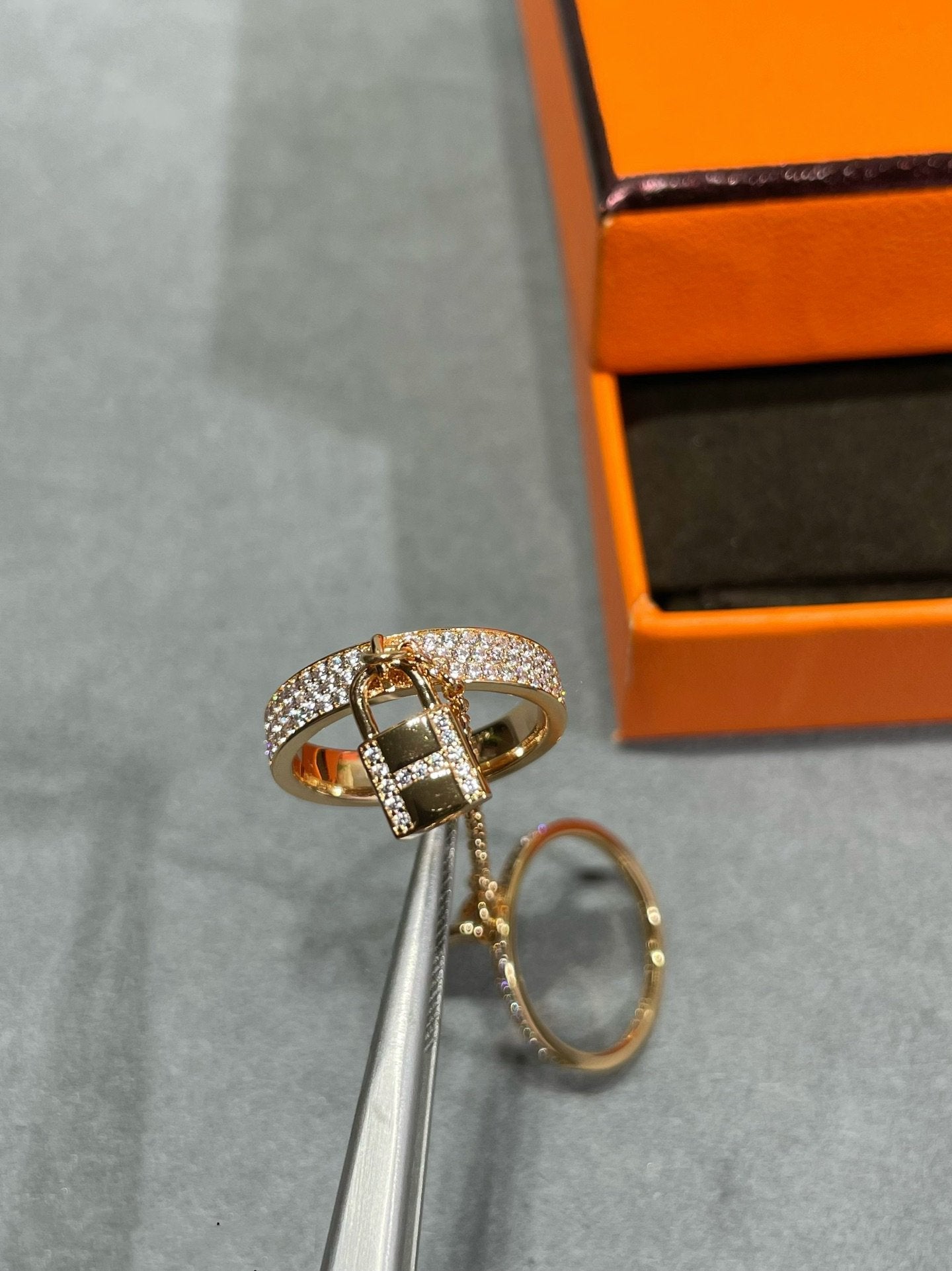 [Zalyn]HM KELLY CLOCHETTE DOUBLE RING IN  WITH DIAMONDS