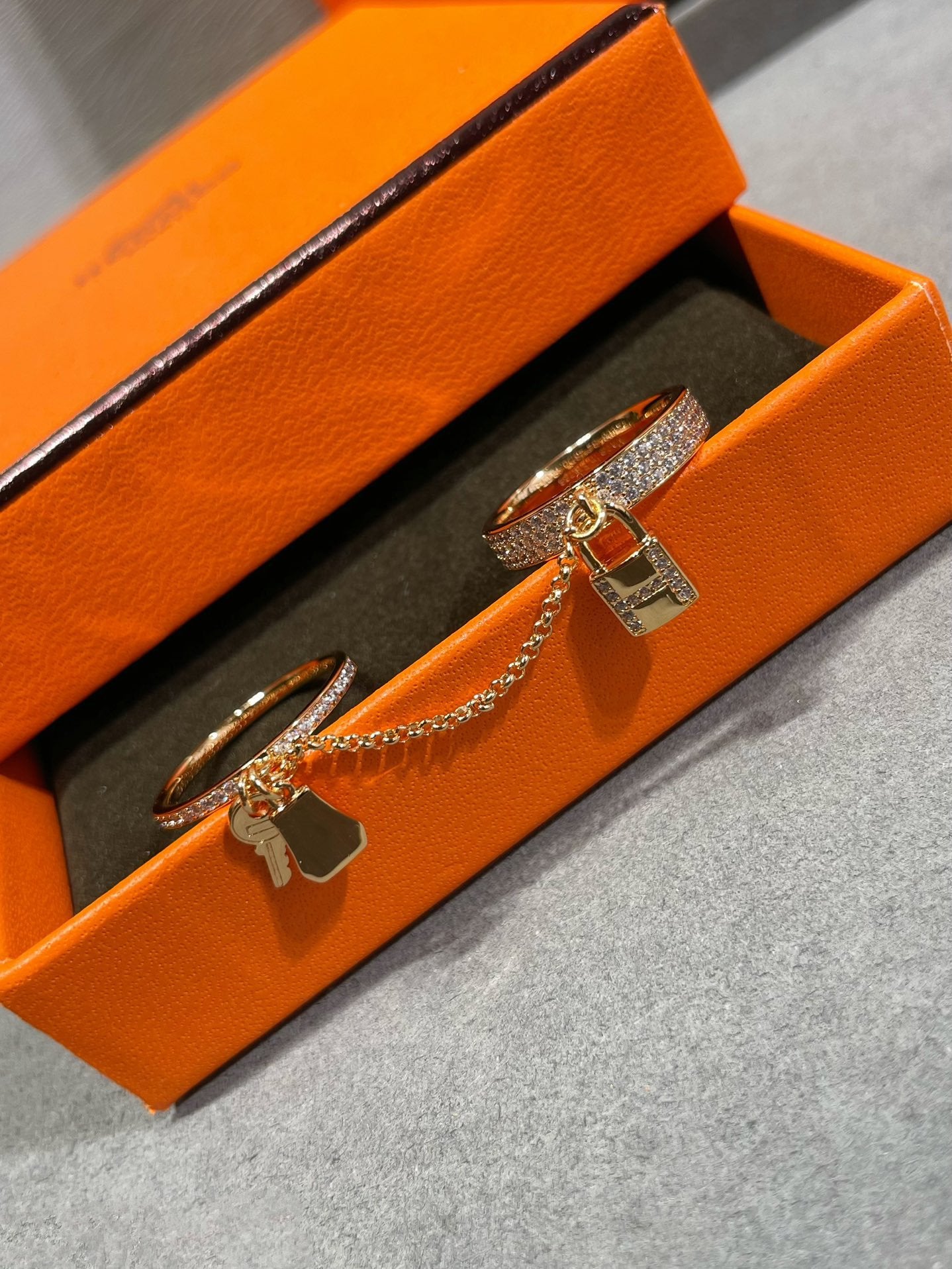 [Zalyn]HM KELLY CLOCHETTE DOUBLE RING IN  WITH DIAMONDS