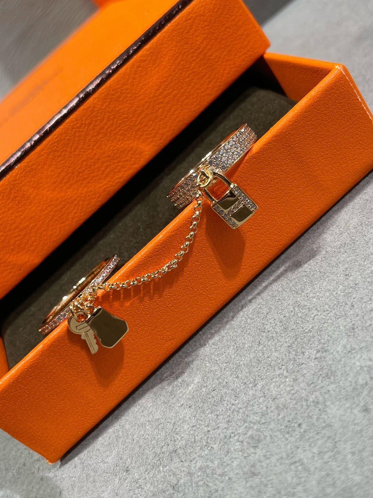 [Zalyn]HM KELLY CLOCHETTE DOUBLE RING IN  WITH DIAMONDS