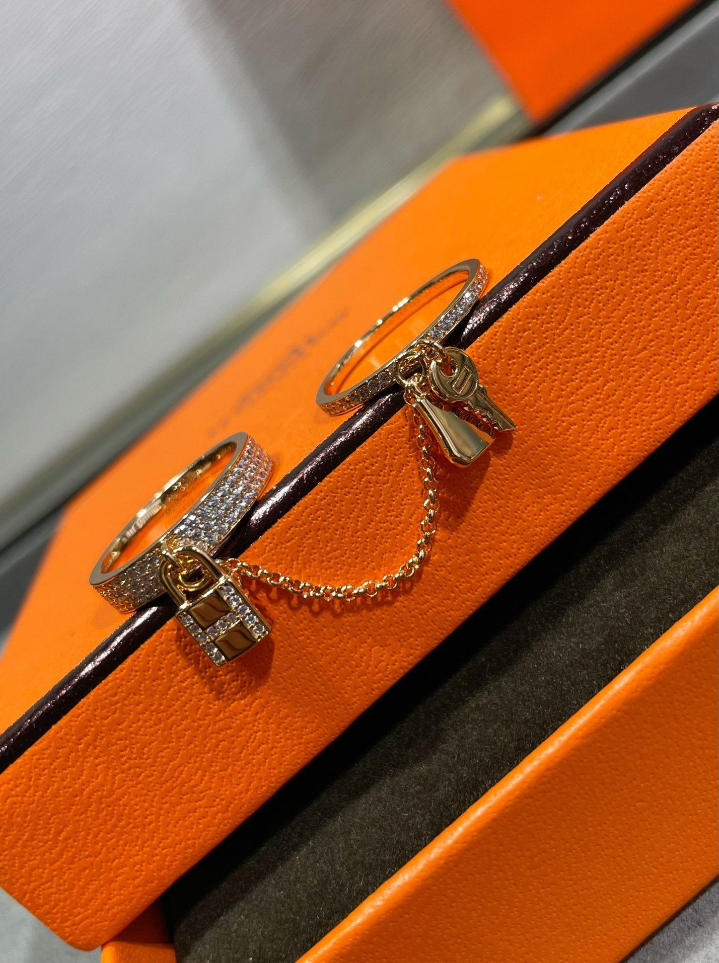 [Zalyn]HM KELLY CLOCHETTE DOUBLE RING IN  WITH DIAMONDS