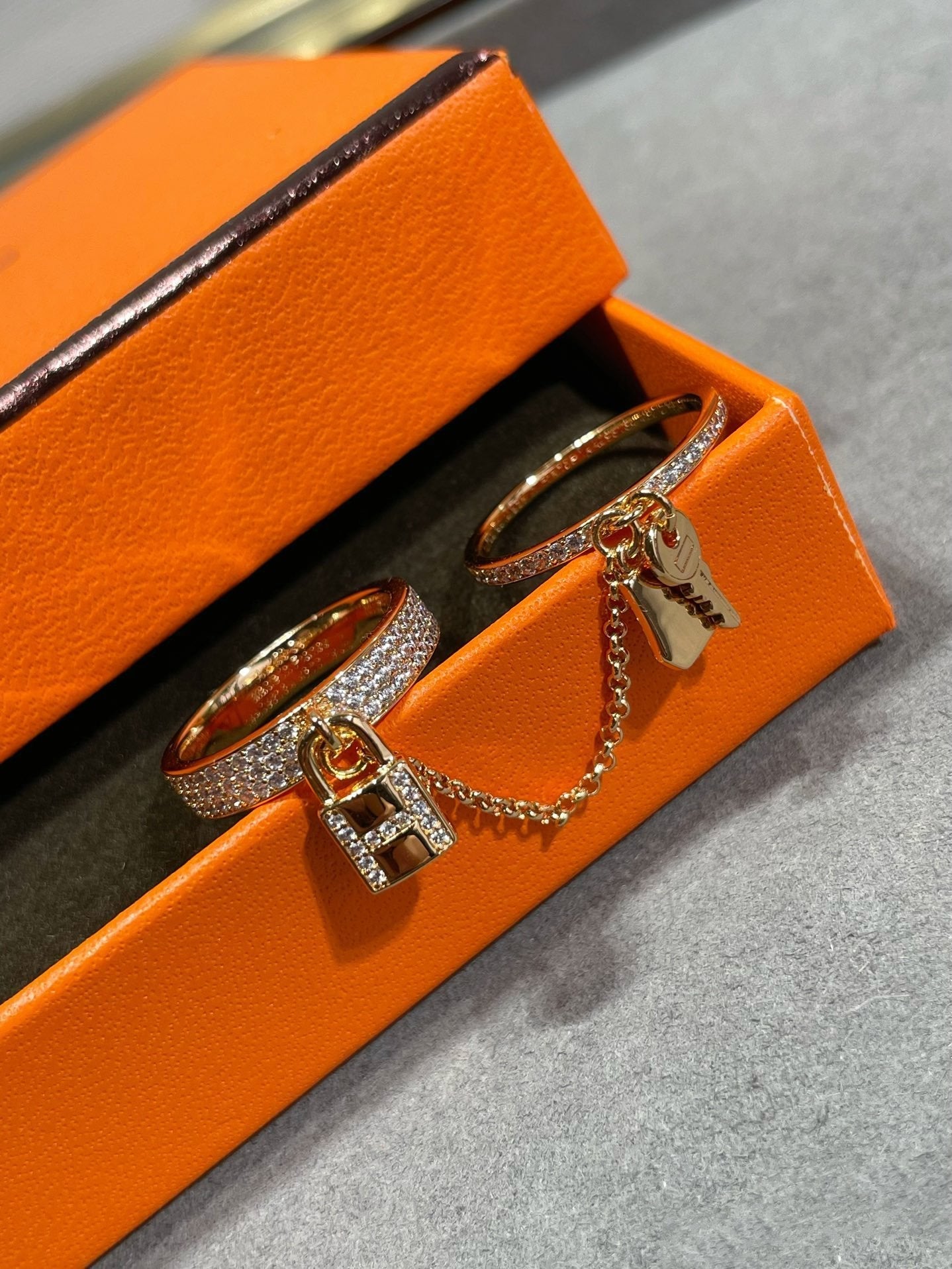 [Zalyn]HM KELLY CLOCHETTE DOUBLE RING IN  WITH DIAMONDS