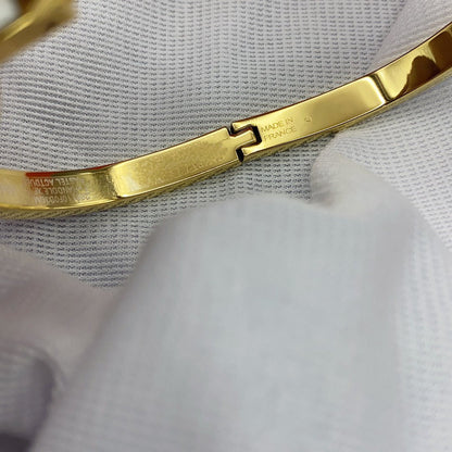 [Zalyn]CLASSIC HM CLIC WHITE 8MM ENAMEL BRACELET