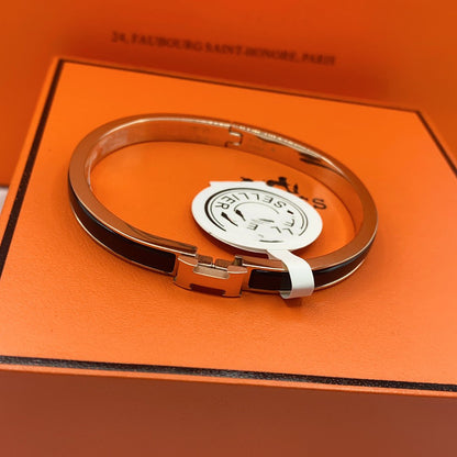 [Zalyn]CLASSIC HM CLIC BLACK 8MM ENAMEL BRACELET