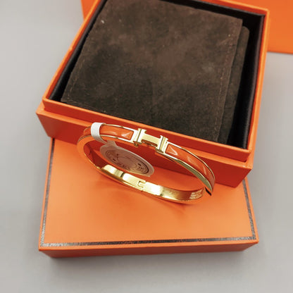 [Zalyn]CLASSIC HM CLIC RED 8MM ENAMEL BRACELET