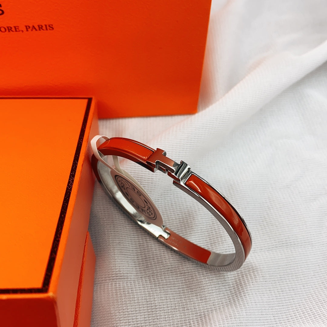 [Zalyn]CLASSIC HM CLIC RED 8MM ENAMEL BRACELET